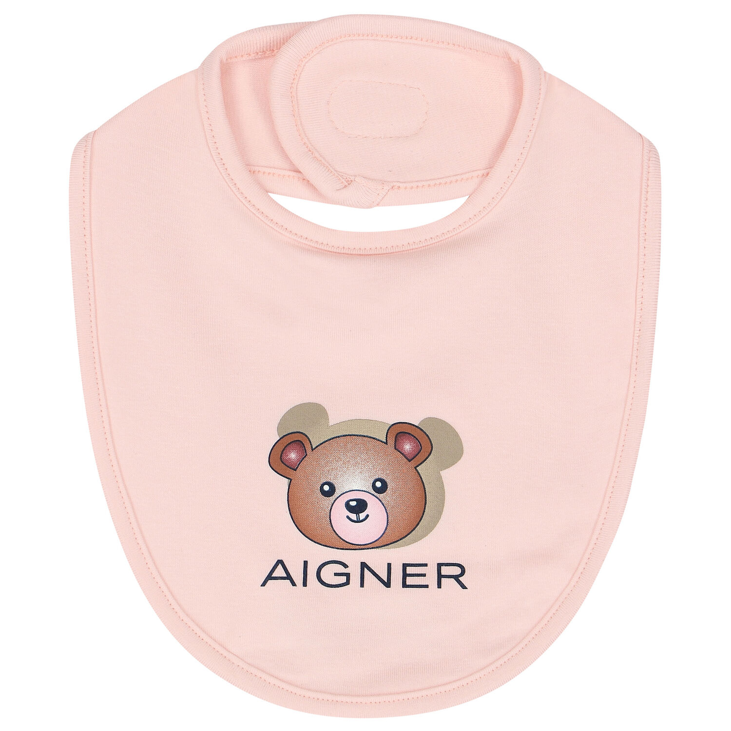 Baby Girls Pink Teddy Bear Logo Bib, 1, hi-res